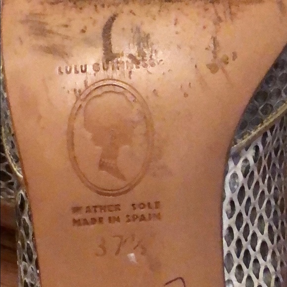 Lulu Guinness Snakeskin Peep Toe Sandals - Picture 8 of 8